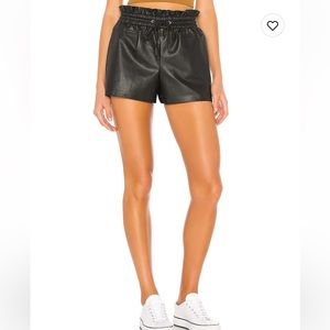 Leather drawstring shorts by n:philanthropy